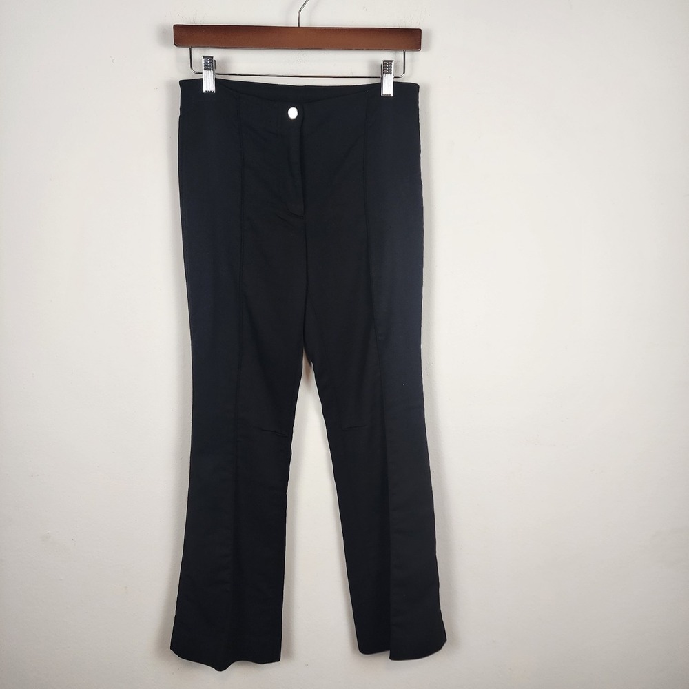 Helmut Lang Virgin Wool Black Seam‎ Front Flare Leg Pants Women's Size 2